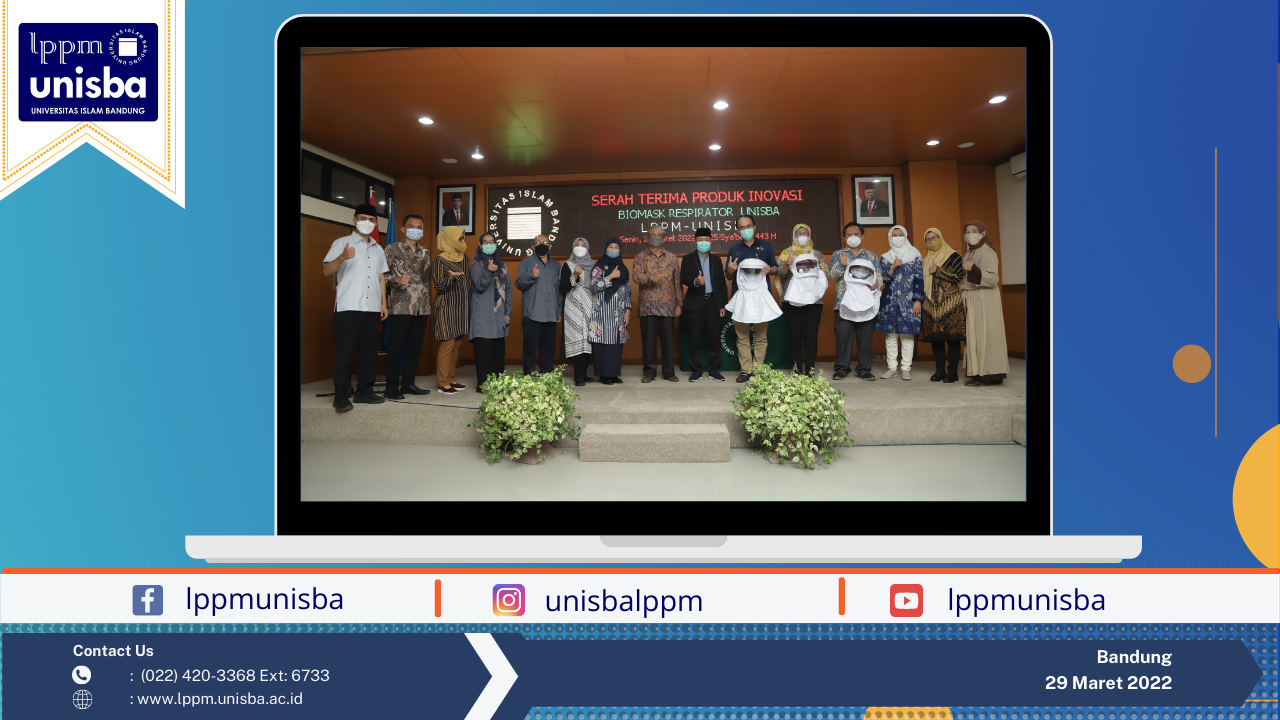 LPPM-UNISBA dan Tiga Rumah Sakit di Bandung adakan Serah Terima Biomask Respirator sebagai Wujud Produk Inovasi Hasil Penelitian