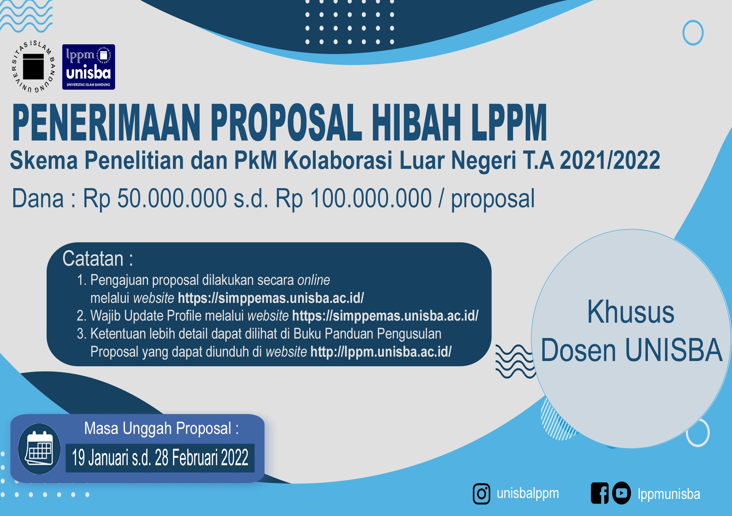 Penerimaan Proposal Penelitian Hibah LPPM Skema Penelitian dan PkM Kolaborasi Luar Negeri Tahun 2021-2022