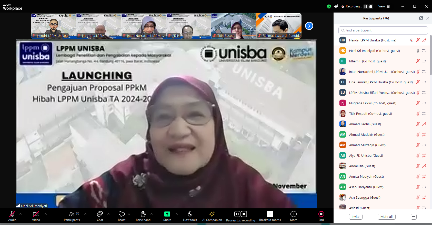 Launching Pengajuan Proposal Program Penelitian dan Pengabdian kepada Masyarakat (PPkM) Hibah LPPM UNISBA Tahun Akademik 2024/2025